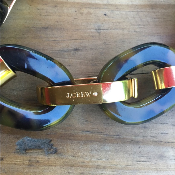 New J. Crew Lucite Tortoise Chain Link Necklace - Picture 5 of 7